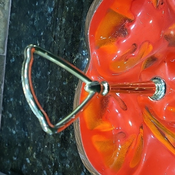 VTG Red/Orange California Pottery Treasure Craft Divided Relish Serving Dish-608 - Picture 2 of 7